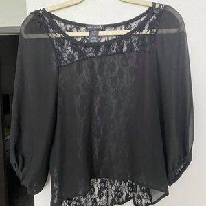 Half Sleeve Black Blouse